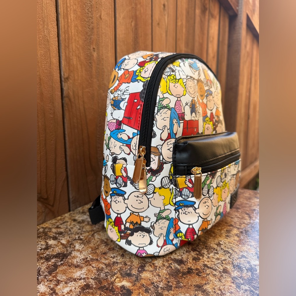 Peanuts Multicolor Character Print Backpack NWT - image 3